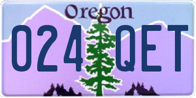 OR license plate 024QET