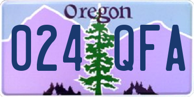 OR license plate 024QFA