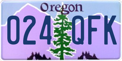 OR license plate 024QFK