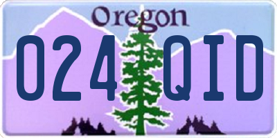 OR license plate 024QID