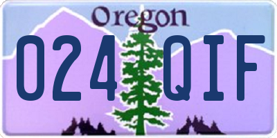 OR license plate 024QIF