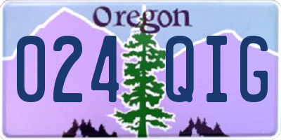 OR license plate 024QIG
