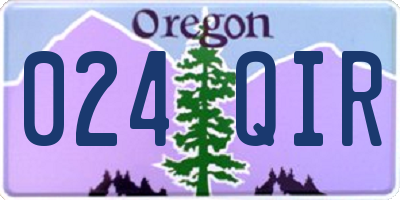 OR license plate 024QIR