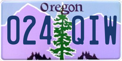 OR license plate 024QIW