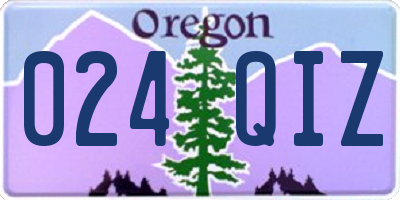 OR license plate 024QIZ