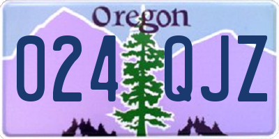 OR license plate 024QJZ