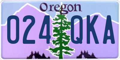 OR license plate 024QKA