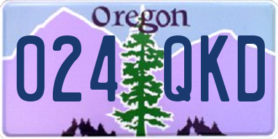 OR license plate 024QKD
