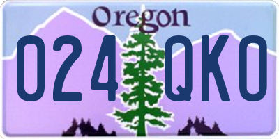 OR license plate 024QKO