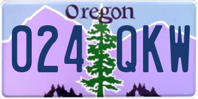 OR license plate 024QKW