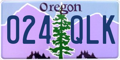 OR license plate 024QLK