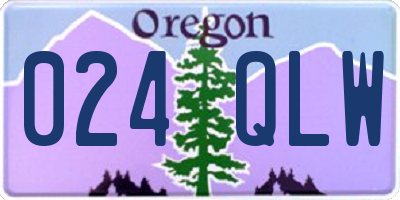 OR license plate 024QLW