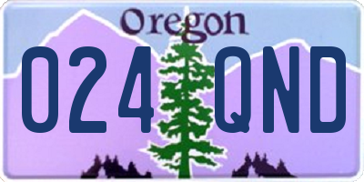 OR license plate 024QND