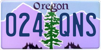 OR license plate 024QNS