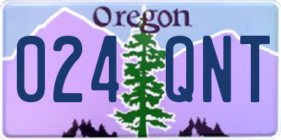 OR license plate 024QNT