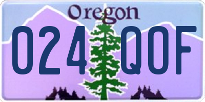 OR license plate 024QOF