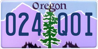 OR license plate 024QOI