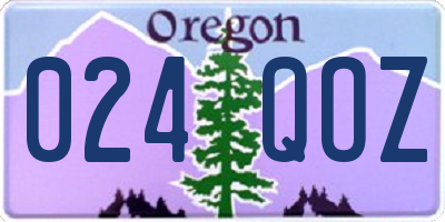 OR license plate 024QOZ