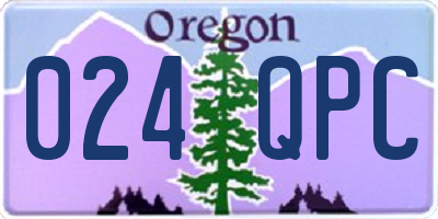 OR license plate 024QPC