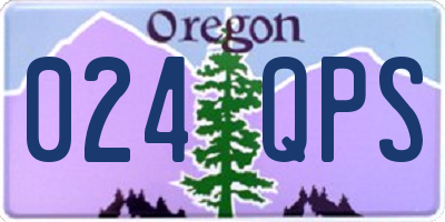 OR license plate 024QPS