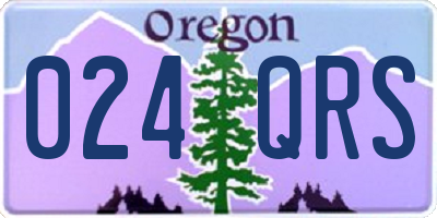 OR license plate 024QRS