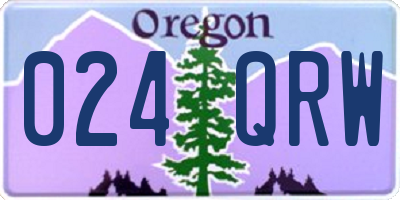 OR license plate 024QRW