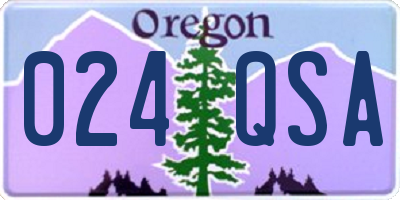 OR license plate 024QSA