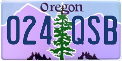 OR license plate 024QSB
