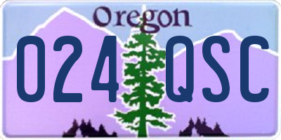 OR license plate 024QSC