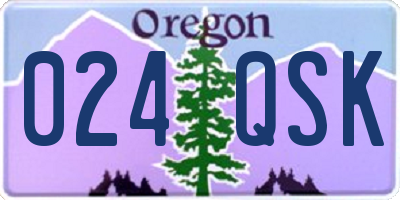 OR license plate 024QSK