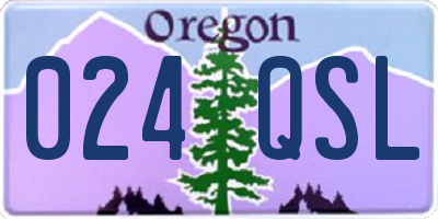OR license plate 024QSL