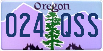OR license plate 024QSS