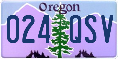 OR license plate 024QSV