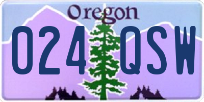OR license plate 024QSW