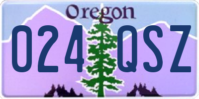 OR license plate 024QSZ
