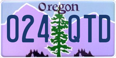 OR license plate 024QTD