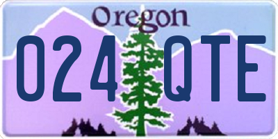 OR license plate 024QTE