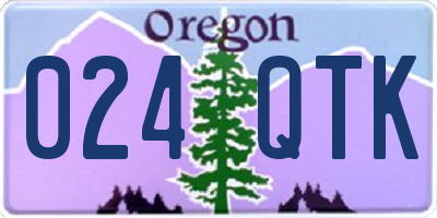 OR license plate 024QTK