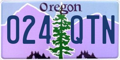 OR license plate 024QTN