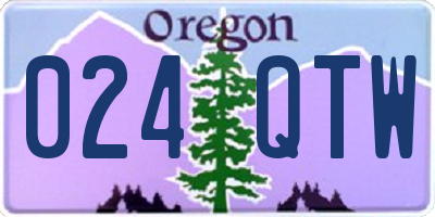 OR license plate 024QTW