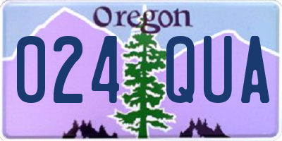 OR license plate 024QUA