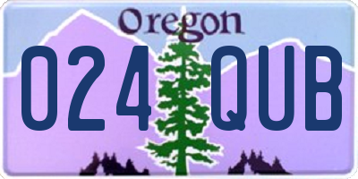 OR license plate 024QUB