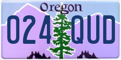 OR license plate 024QUD