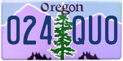 OR license plate 024QUO