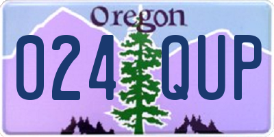 OR license plate 024QUP
