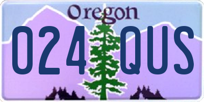OR license plate 024QUS
