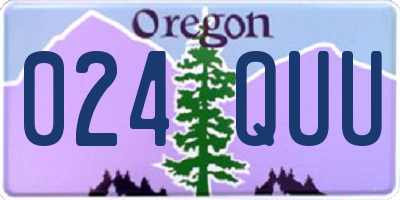OR license plate 024QUU