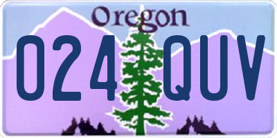 OR license plate 024QUV