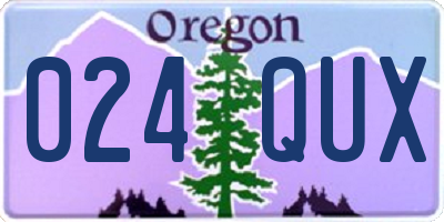 OR license plate 024QUX