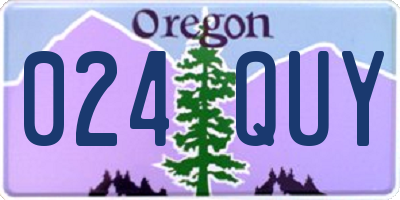 OR license plate 024QUY